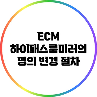 ECM 하이패스룸미러의 명의 변경 절차