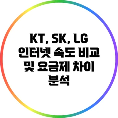 KT, SK, LG 인터넷 속도 비교 및 요금제 차이 분석