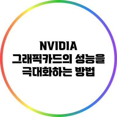 NVIDIA 그래픽카드의 성능을 극대화하는 방법