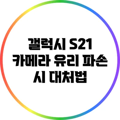 갤럭시 S21 카메라 유리 파손 시 대처법