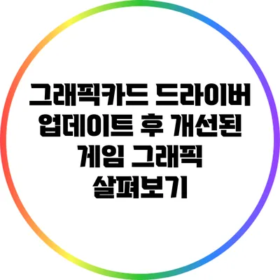 그래픽카드 드라이버 업데이트 후 개선된 게임 그래픽 살펴보기