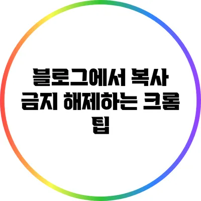 블로그에서 복사 금지 해제하는 크롬 팁