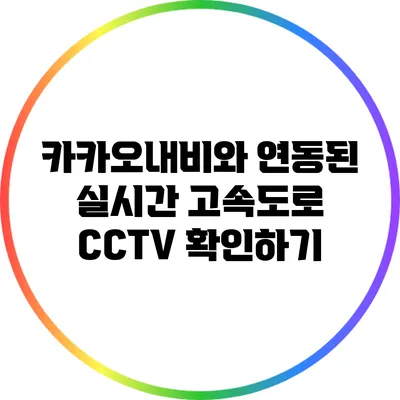 카카오내비와 연동된 실시간 고속도로 CCTV 확인하기