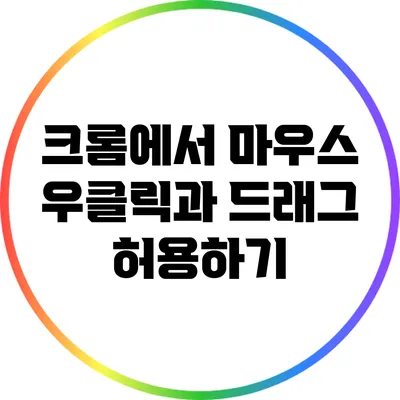 크롬에서 마우스 우클릭과 드래그 허용하기