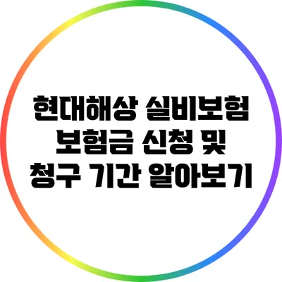 현대해상 실비보험 보험금 신청 및 청구 기간 알아보기