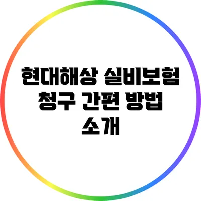 현대해상 실비보험 청구 간편 방법 소개