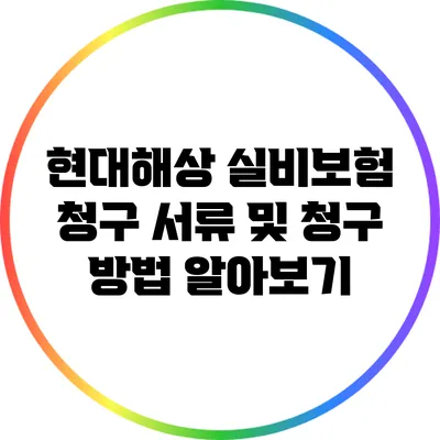 현대해상 실비보험 청구 서류 및 청구 방법 알아보기