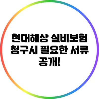 현대해상 실비보험 청구시 필요한 서류 공개!