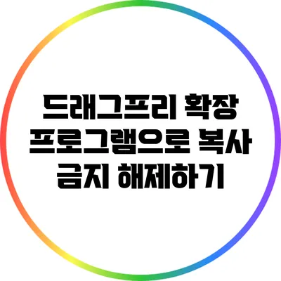 드래그프리 확장 프로그램으로 복사 금지 해제하기