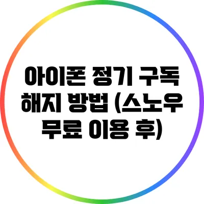 아이폰 정기 구독 해지 방법 (스노우 무료 이용 후)