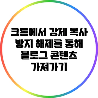 크롬에서 강제 복사 방지 해제를 통해 블로그 콘텐츠 가져가기