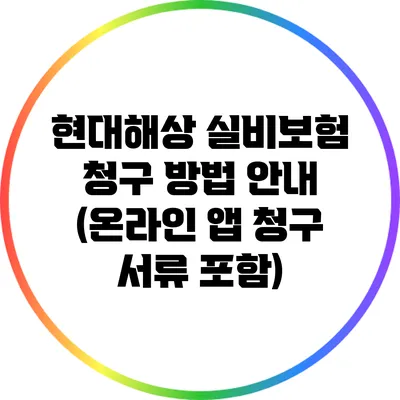 현대해상 실비보험 청구 방법 안내 (온라인 앱 청구 서류 포함)