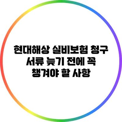 현대해상 실비보험 청구 서류 늦기 전에 꼭 챙겨야 할 사항