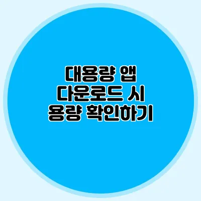 대용량 앱 다운로드 시 용량 확인하기