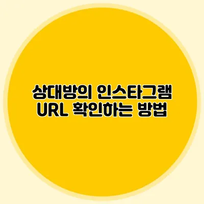 상대방의 인스타그램 URL 확인하는 방법