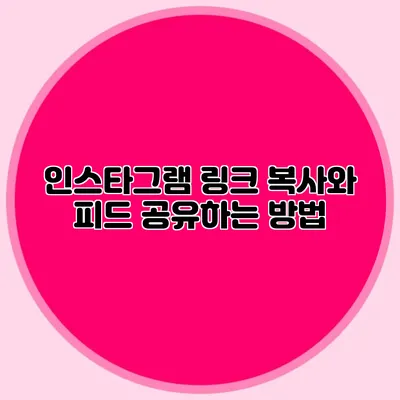 인스타그램 링크 복사와 피드 공유하는 방법