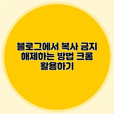 블로그에서 복사 금지 해제하는 방법: 크롬 활용하기