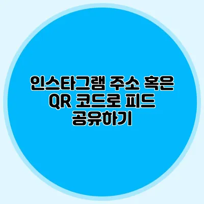 인스타그램 주소 혹은 QR 코드로 피드 공유하기