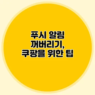 푸시 알림 꺼버리기, 쿠팡을 위한 팁